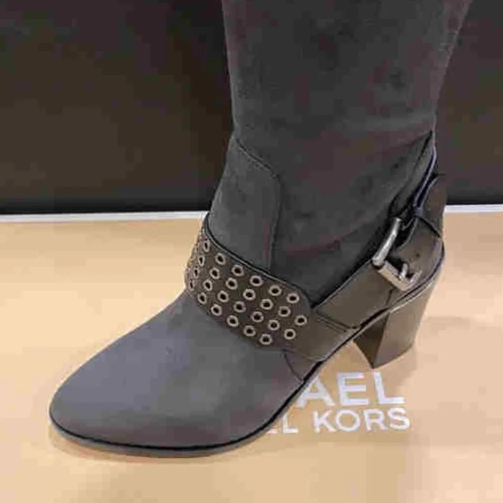 Michael Kors MK Charcoal Brody Over-The-Knee Tall Boots Shoes Heels Pumps NEW